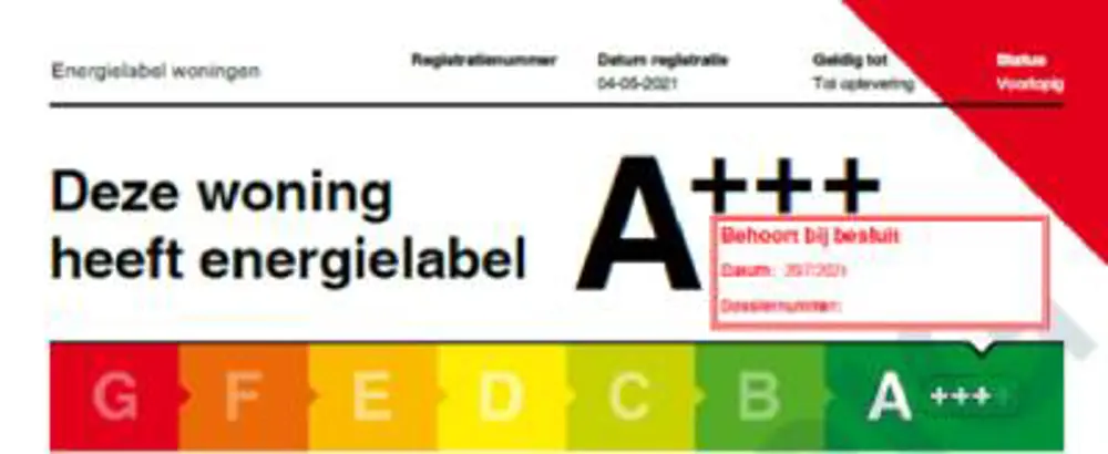 Voorlopig Energielabel